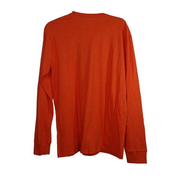 The North Face Long Sleeve TShirt Men Size M Orange Classic Fit Cotton Blend - Picture 3 of 9